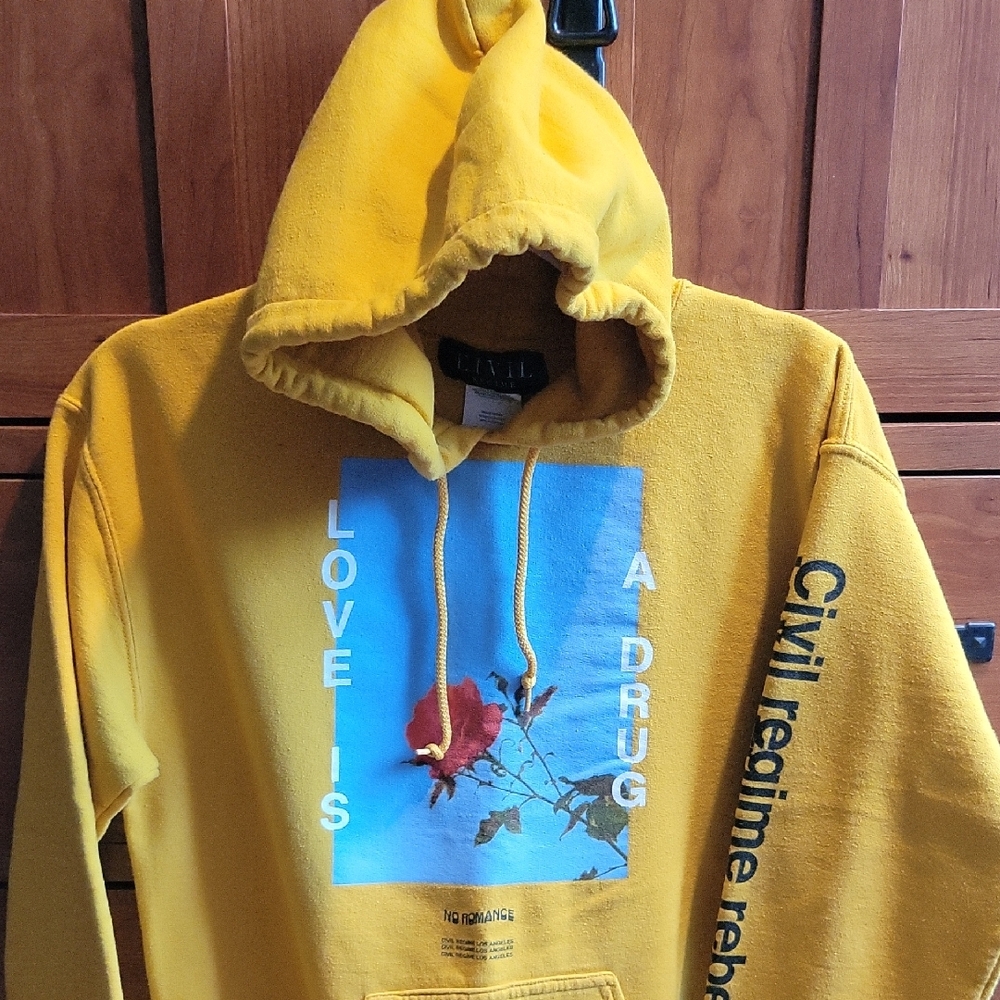 Yellow Civil Regime Hoodie with Graphic Print